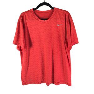 Nike Mens T-Shirt Dri-Fit Stripe Geometric Short Sleeve Red XL
